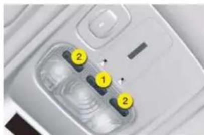 Close-up of a device's internal components with numbered labels (1, 2) pointing to specific parts.