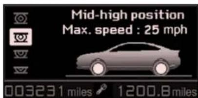 Mid-high position Max. speed : 25 mph 003231 miles 1200.8 miles