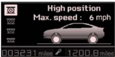 High position Max. speed : 6 mph 00323.1 miles 1200.8 miles