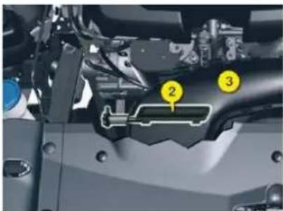 Technical diagram of a mechanical component with numbered parts labeled 2 and 3