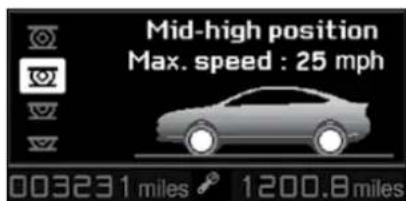 Mid-high position Max. speed : 25 mph 003231 miles 1200.8 miles