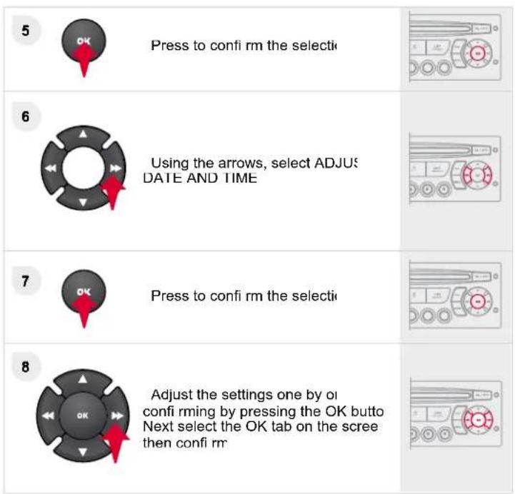 CITROEN C5 Dag (2009) - SETTING THE DATE AND TIME SCREEN ( - 2