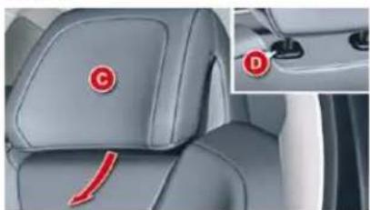 CITROEN C5 Dag (2009) - Head restraint height and angle adjustments on electric seats - 1