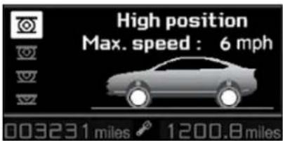 High position Max. speed : 6 mph 003231 miles 1200.8 miles