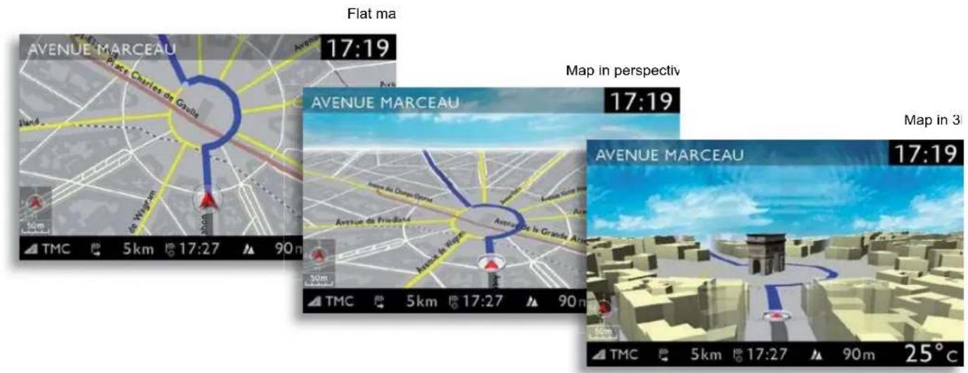 Flat ma 17:19 Map in perspective AVENUE MARCEAU 17:19 Map in 3 AVENUE MARCEAU 17:19 TMC 5km 17:27 90m TMC 5km 17:27 90m TMC 5km 17:27 90m 25°C