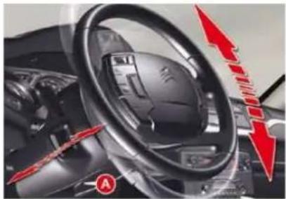 CITROEN C5 Dag (2009) - STEERING WHEEL ADJUSTMENT - 1