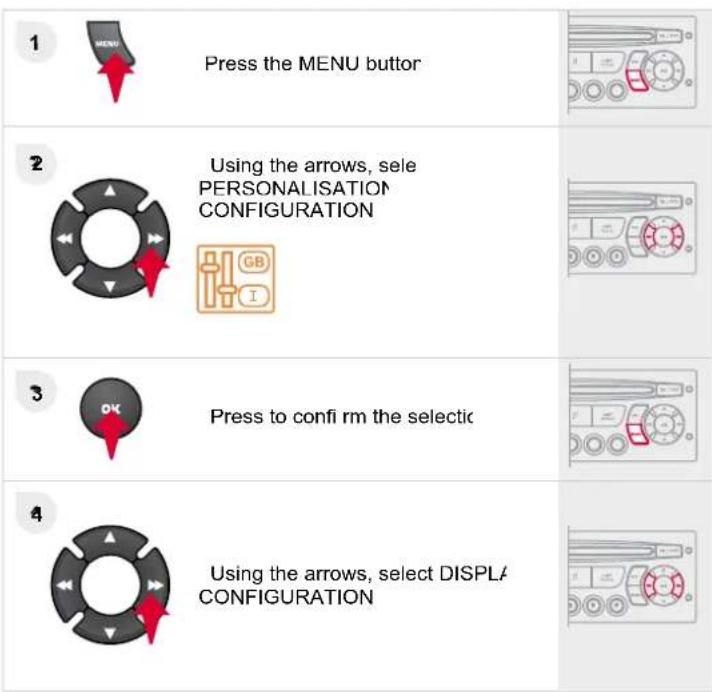 CITROEN C5 Dag (2009) - SETTING THE DATE AND TIME SCREEN ( - 1