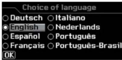 Choice of language Deutsch Italiano English Nederlands Español Português Français Português-Brasil OK