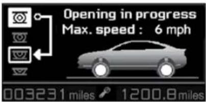Opening in progress Max. speed : 6 mph 003231 miles 1200.8 miles