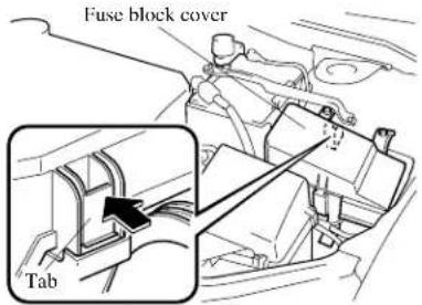 Fuse block cover Tab