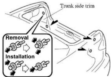 Trunk side trim Removal Installation