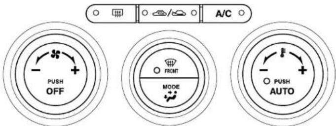 A/C PUSH OFF FRONT MODE PUSH AUTO