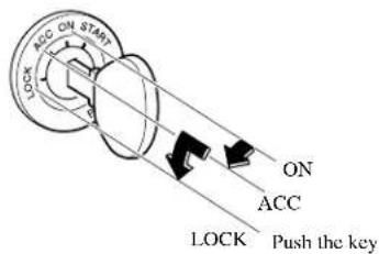 ACC ON START ON ACC LOCK Push the key