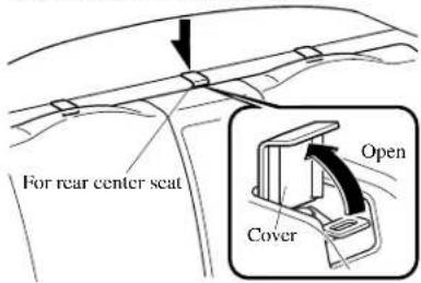 For rear center seat Open Cover