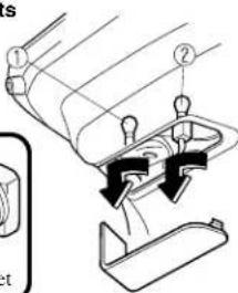 Technical diagram showing a mechanical assembly with numbered components and directional arrows indicating motion or force.