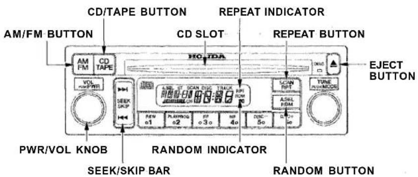Honda Accord Coupe (2001) - Operating the CD Player - 1
