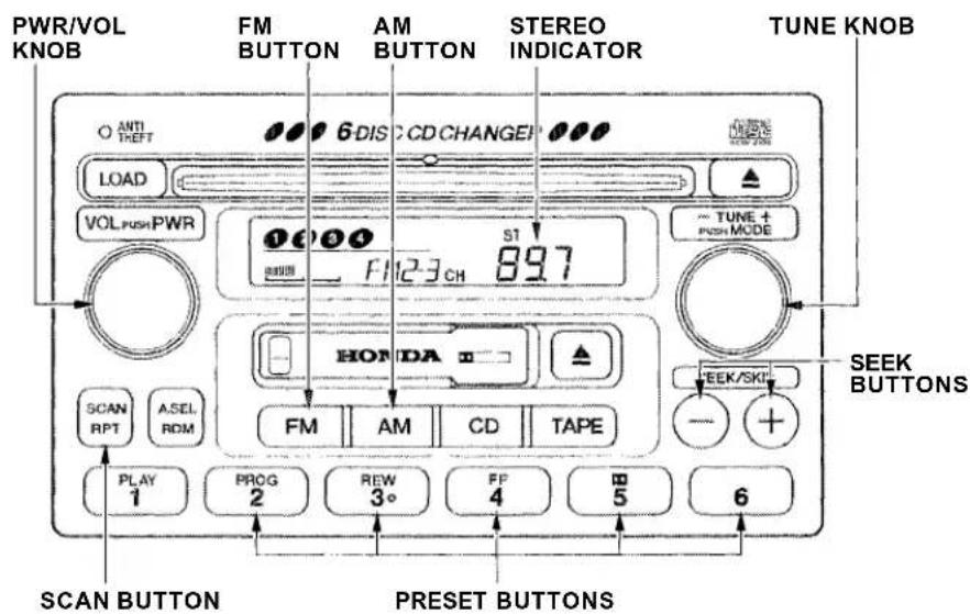 Honda Accord Coupe (2001) - Operating the Radio - 1