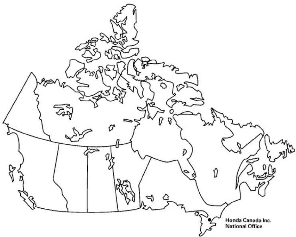 Honda Accord Coupe (2001) - Canada Zone Office Map - 1