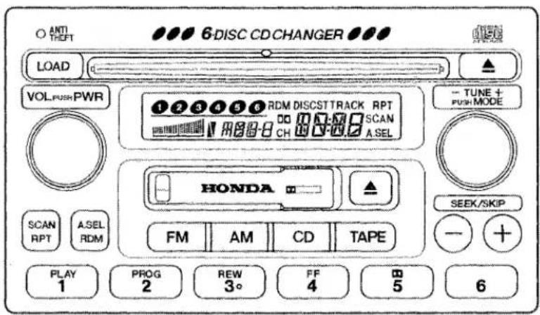 Honda Accord Coupe (2001) - AM/FM/Cassette/CD Changer Audio System - 1