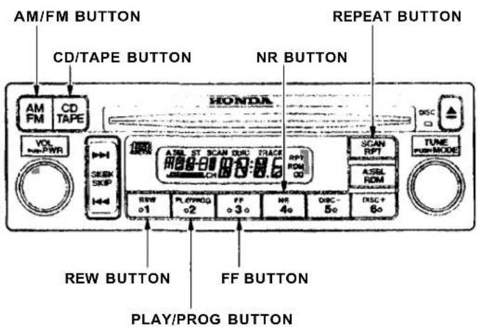 Honda Accord Coupe (2001) - Operating the Cassette Player (Optional) - 1