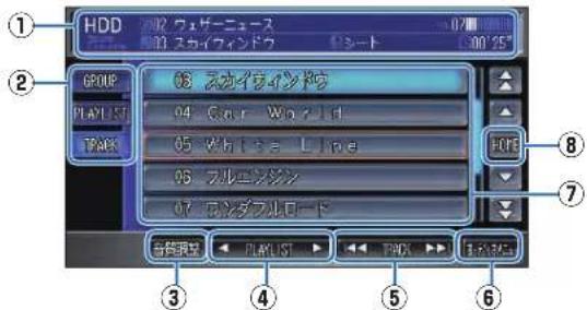 Honda Stepwgn (2010) - HDD サウンドコンテナの操作画面の見かた - 1