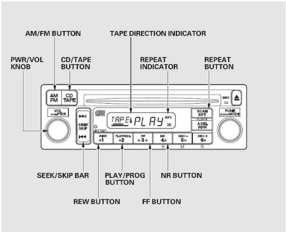 Honda S2000 (2002) - Operating the Cassette Player (Optional) - 1