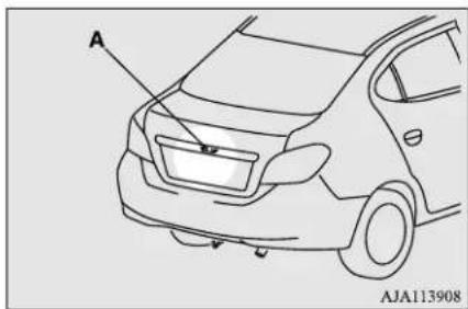 MITSUBISHI Mirage G4 (2018) - Location of rear-view camera - 1