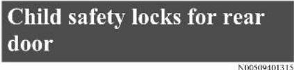 Child safety locks for rear door N00509401315