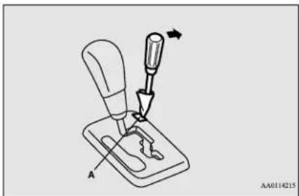 MITSUBISHI Mirage G4 (2018) - When the selector lever cannot be shifted from the "P" (PARK) position - 1