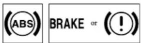 MITSUBISHI Mirage G4 (2018) - If the anti-lock braking system warning light and brake warning light illuminate at the same time - 1