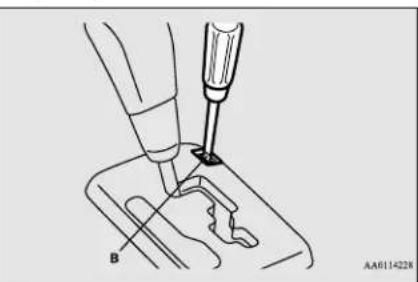 MITSUBISHI Mirage G4 (2018) - When the selector lever cannot be shifted from the "P" (PARK) position - 2