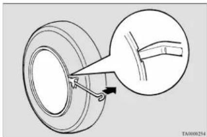 Technical diagram showing a mechanical component with an inset close-up of a bent pipe or sleeve, labeled 'TA0000254'