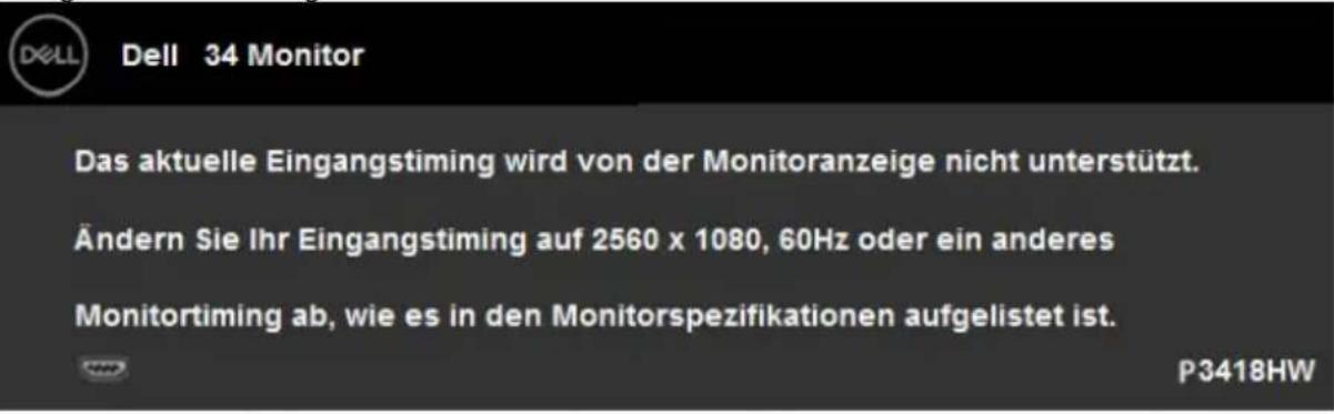 DELL Professional P3418HW - OSD-Meldungen - 1