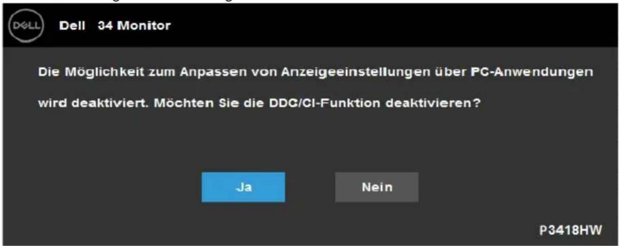DELL Professional P3418HW - OSD-Meldungen - 2