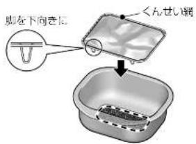 脚を下向きに くんせい網