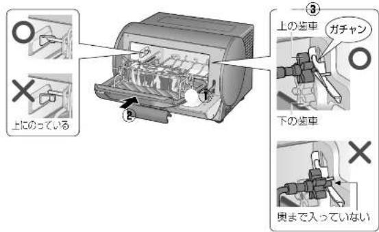 上にのっている ③ 上の逆車 ガチャン 下の逆車 奥まで入っていない