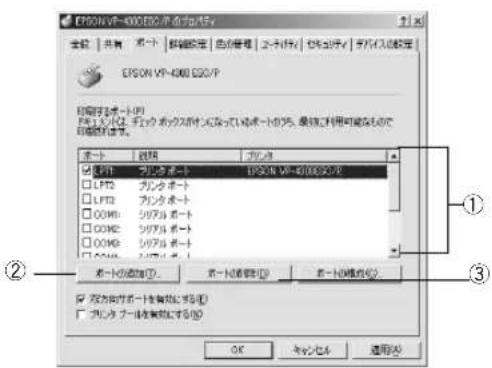 EPSON VP-4300 - [詳細] / [ポート] タブをクリックして設定を変更します。 - 2