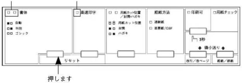 EPSON VP-4300 - [書体] スイッチを押して、設定項目を選択します。 - 1