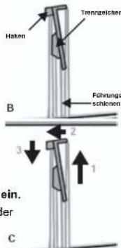 Haken Tremzzeichen B Führungs schlossen 3 2 1 ein. er C