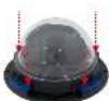 Mobotix D26 Dome - Montagemat Eck- und Neathelter und Outdoor-Wandelsbar (Zubahn) - 3