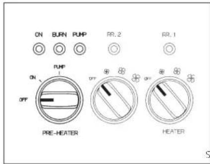 ON BURN PUMP RR.2 RR.1 ON PUMP OFF PRE-HEATER HEATER