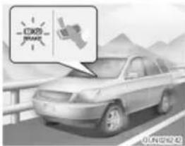 Street photo showing a car with a highlighted hand icon and Chinese text, likely indicating a vehicle or app interface.