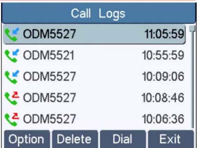 Fanvil X2 - Call Logs - 1