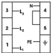 3—L₃ N—4 2—L₂ PE—5 1—L₁ ±