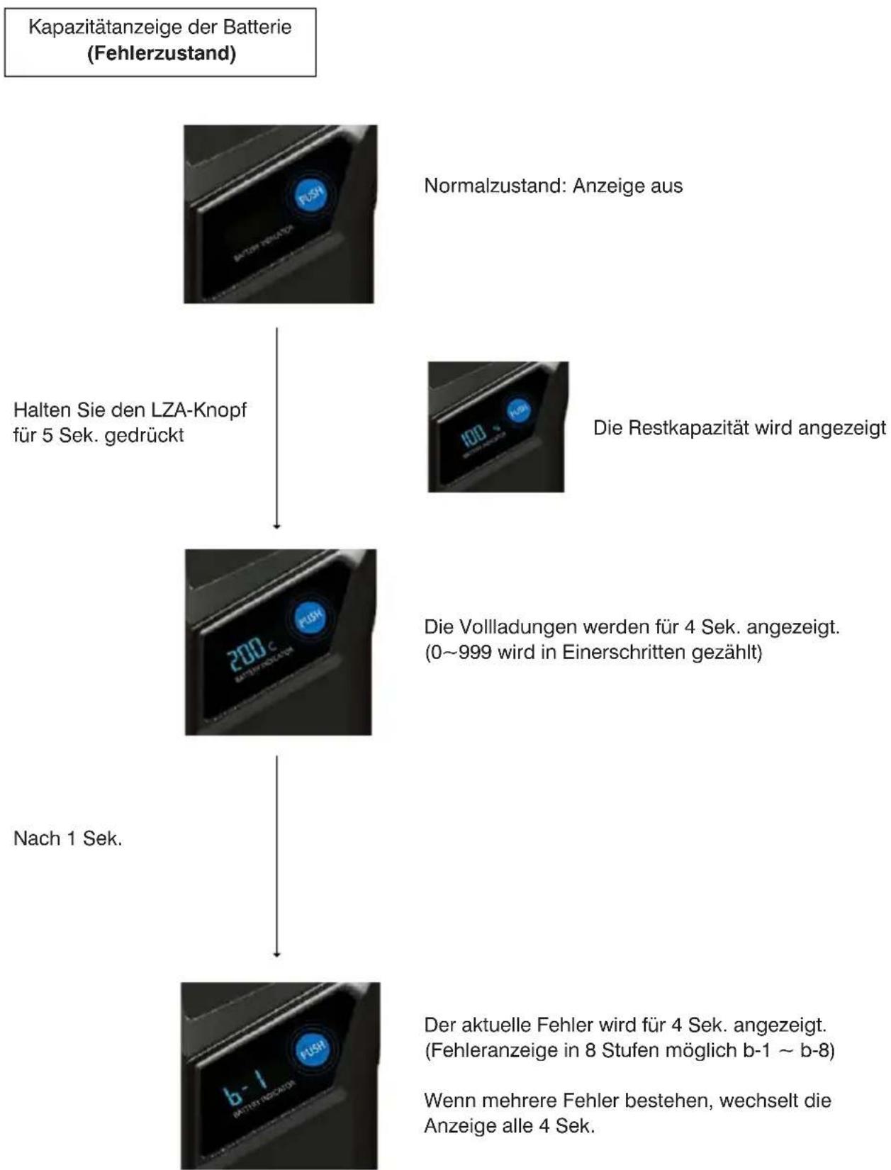 Victoria Panasonic - Informationen über die LCD-Anzeige am Akku - 1