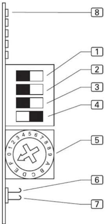 Beisler 2111-5 - Schalter der Platine einstellen: - 1