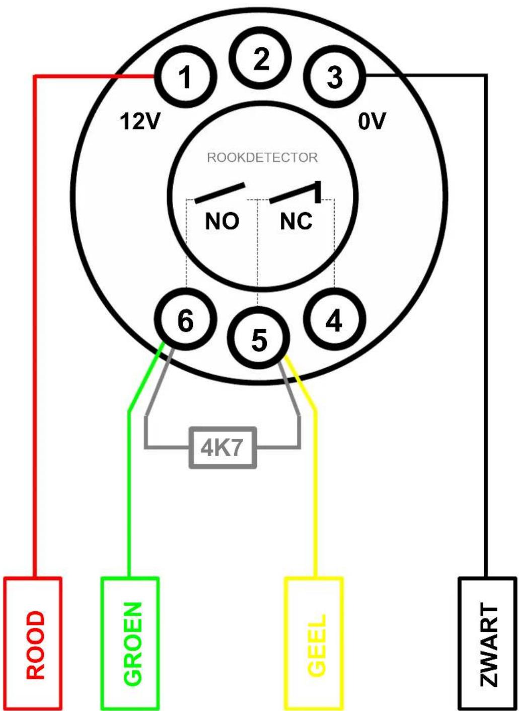 ARITECH DB702 - Aansluiting : 1 Rookdetector per Zone - 4