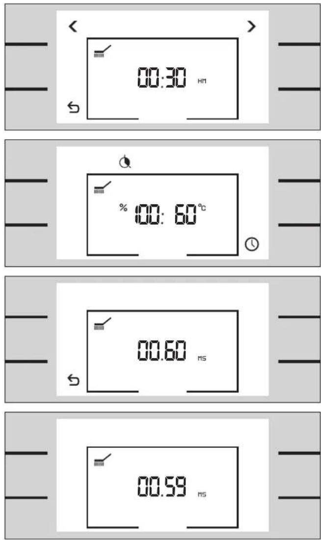 00:30 % 100:60°C 00.60 00.59 ms