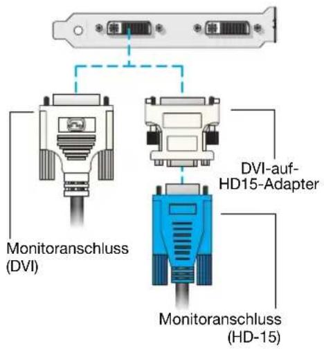 MATROX M9148 LP PCIe x16 - Anschließen des Primärmonitors - 1