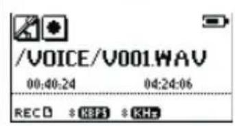 /VOICE/V001.WAV 00:40:24 04:24:06 REC □ * KBFS * KH